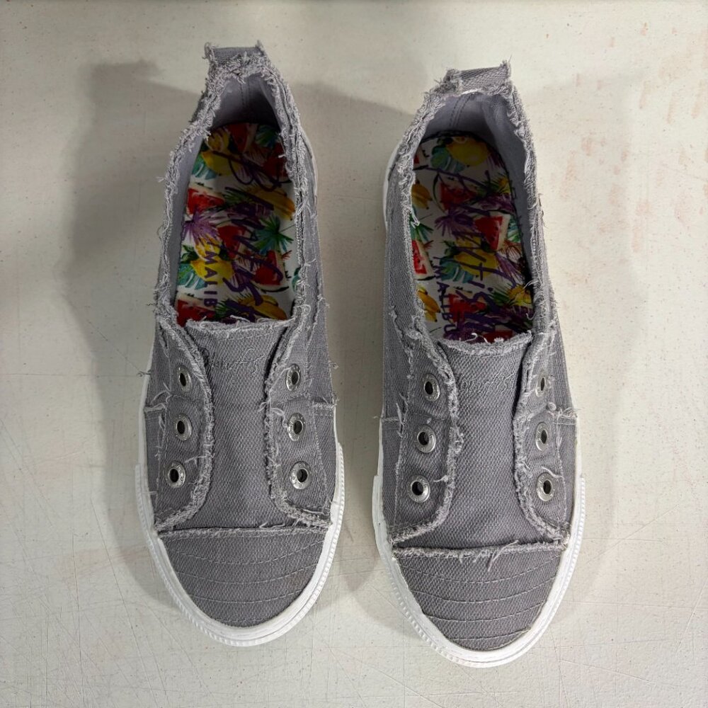 Blowfish Malibu Grey Slip-On Casual Canvas Sneaker Women Size 8.5 - Picture 4 of 13